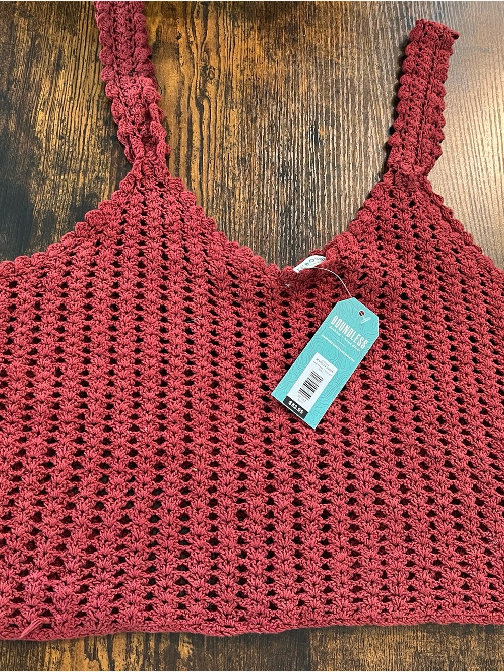 EARTHBOUND Boundless Crochet Tank Top in Coral